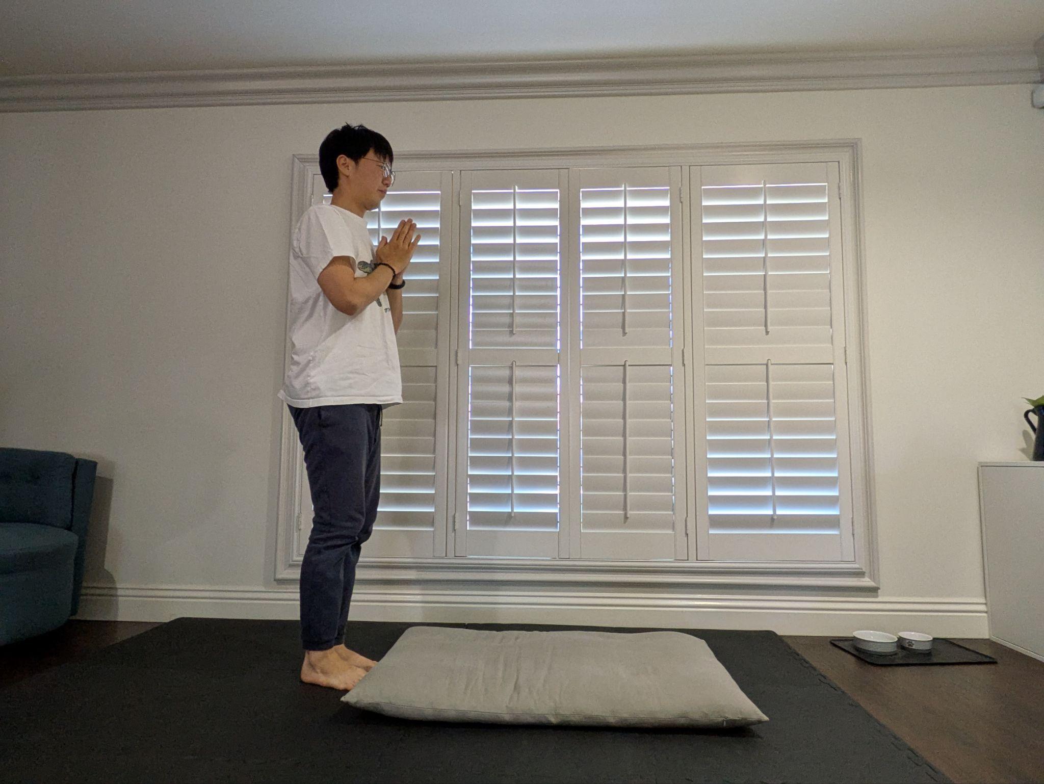 Standing up in hapjang position