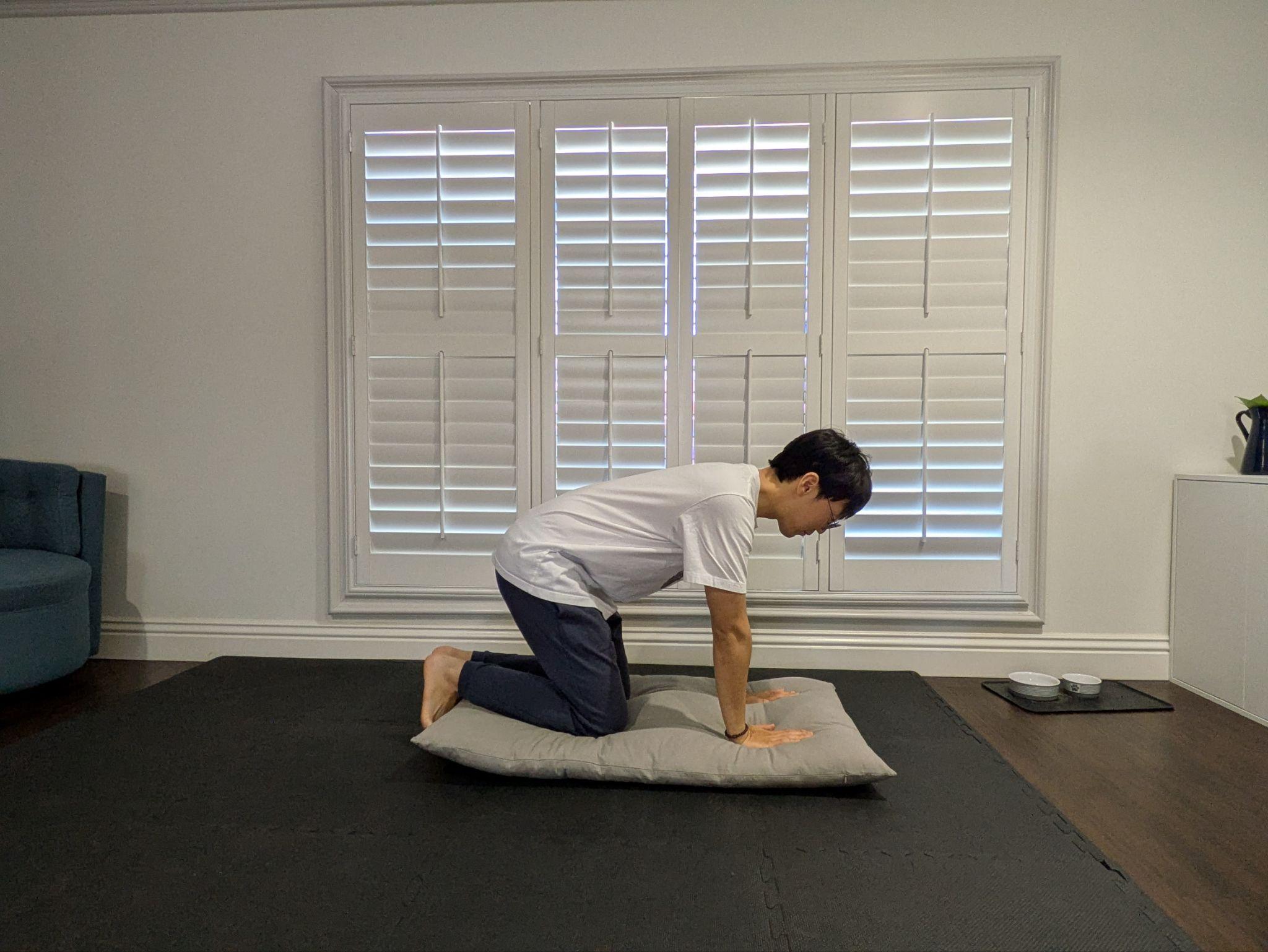 Tabletop position with hands on the mat